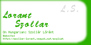 lorant szollar business card
