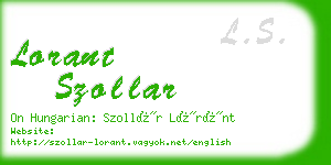 lorant szollar business card